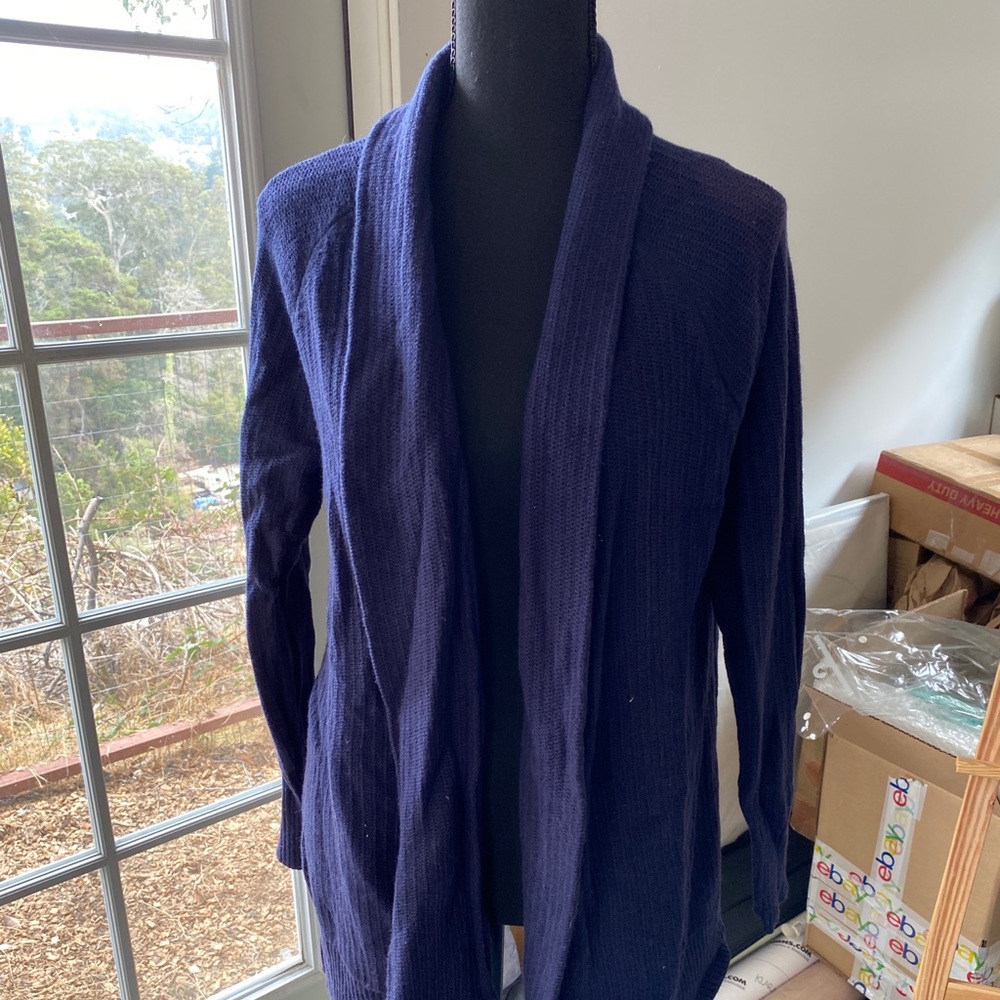 Gap open front long cardigan size M in navy blue